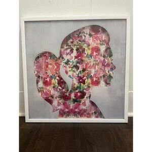 Framed Floral Silhouette Picture
